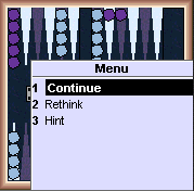 menue of possible reactions